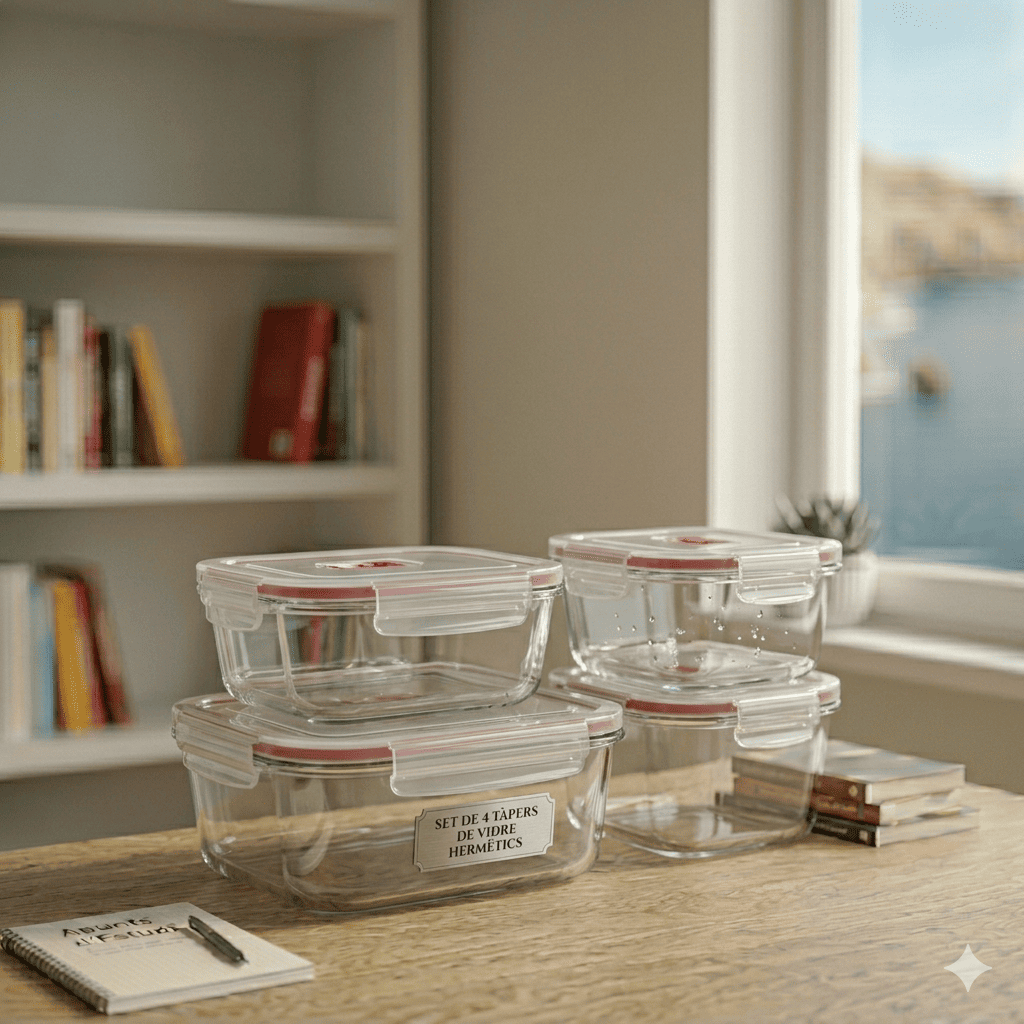 Pack de 4 tàpers de vidre hermètics